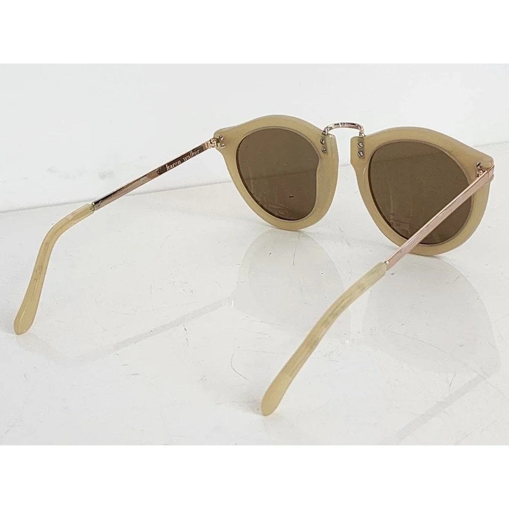 Karen Walker Harvest Sunglasses Beige Gold Round Cat Eye Frames